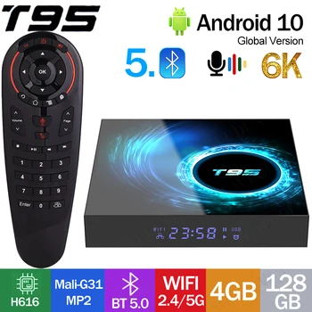 100% Оригинальный T95 BT5.0 Android10 Smart TV Box 6K H616 Четырехъядерный процессор 2.4G/5G WIFI Быстрая телевизионная приставка VS H96 MAX X96MAX TANIX X96Q