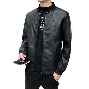 2022 Новая мужская кожаная куртка из искусственной кожи, модные весенне-осенние куртки из искусственной кожи, приталенные мужские мотоциклетные пальто 5XL 6XL 7XL 8XL