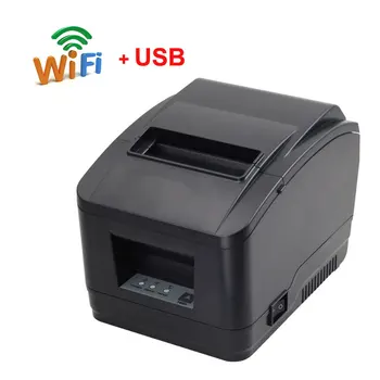 80-мм автоматический резак WIFI + USB-порт принтер чеков Принтер для счетов Поддержка QR-кода для кухонного принтера WIFI принтер