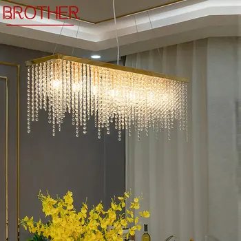 BROTHER Современный хрустальный роскошный подвесной светильник, светодиодная потолочная Люстра, Креативное освещение, Декор для дома, Столовая, спальня, бар