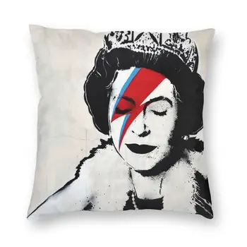 Banksy Великобритания, Англия, рок-группа Queen Elizabeth, макияж для лица, чехлы для подушек, Декоративная квадратная наволочка для дивана 40x40