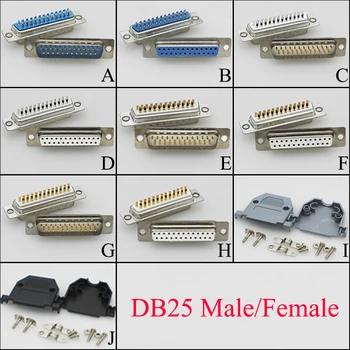 DB25 разъем кабеля передачи данных штекер VGA штекерный разъем 2 ряда 25pin порт розетка адаптер женский мужской DP25