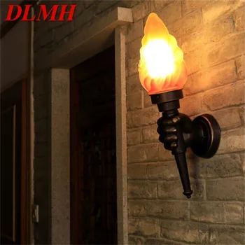 DLMH Наружные Настенные Бра Лампа Классический Факел Свет Творческий Светодиодный Водонепроницаемый для Домашнего Декора