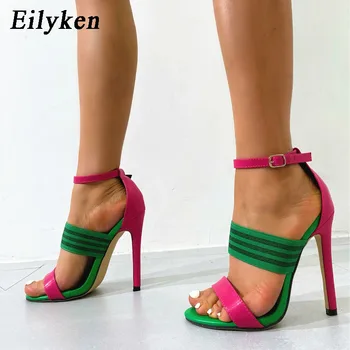 Eilyken/ Новые модные женские Босоножки с открытым носком, Пикантные танцевальные туфли на тонком высоком каблуке с ремешком и пряжкой из стальной трубки, 2023 Летние туфли-лодочки