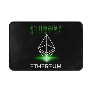 Ethereum Crypto Miners Нескользящий коврик для ванной, кухонный коврик с зеленой кодировкой, приветственный ковер, домашний декор с рисунком