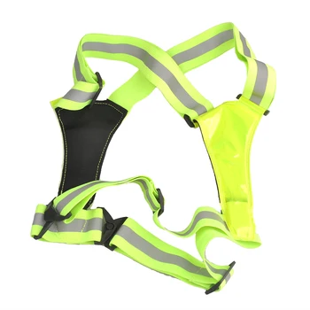 V-образный светодиодный Светоотражающий жилет Для велоспорта, Высокая видимость, Безопасность ночного бега на открытом воздухе, Регулируемый эластичный ремень, Светоотражающий костюм