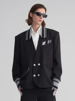X03191 Модные мужские пальто и куртки 2023 для подиума, Роскошный известный бренд, европейский дизайн, мужская одежда для вечеринок