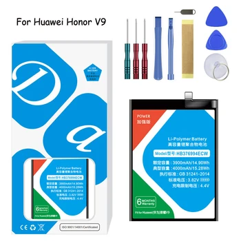 XDOU Аккумулятор Телефона HB376994ECW Для Huawei Honor V9 8 Pro DUK-AL20 DUK-TL30 Замена 4000 мАч Bateria Бесплатные Инструменты 2023