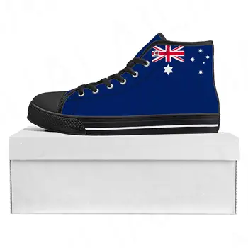 Австралийский флаг, высококачественные кроссовки с высоким берцем, мужские, женские, подростковые, парусиновые кроссовки, Повседневная обувь для пары, обувь на заказ