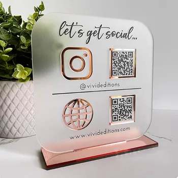 Бизнес-вывеска Доски объявлений в социальных сетях Сканирование QR-кода Студия красоты Сканирование для оплаты Акриловые вывески Instagram FB Сканирование табличек с QR-кодом
