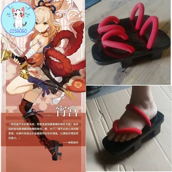 [В наличии] Горячая игра, обувь Genshin Impact Yoimiya, Универсальные модные боевые сабо, Унисекс, Используемые аксессуары для ролевых игр