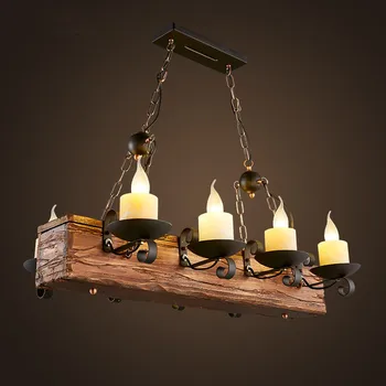 Винтажный промышленный барный подвесной светильник в стиле ЛОФТ, ретро подвесные светильники из массива дерева, индивидуальность, подвесной светильник из дерева Старой лодки