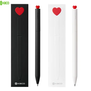 Гелевые ручки для письма с поворотным знаком KACO Love многоразового использования, ручка с низким центром тяжести, стержни с черными чернилами 0,5 мм Fine Point, подарок на День Святого Валентина