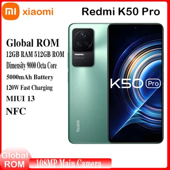 Глобальная встроенная память Xiaomi Redmi K50 Pro 5G Мобильный Телефон Восьмиядерный Dimensity 9000 6,67 
