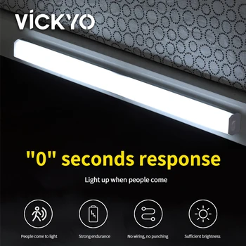 Датчик движения VICKYO Светодиодные светильники под шкафом прикроватные ночники USB перезаряжаемая беспроводная лампа для умного дома Освещение кабинета Декор