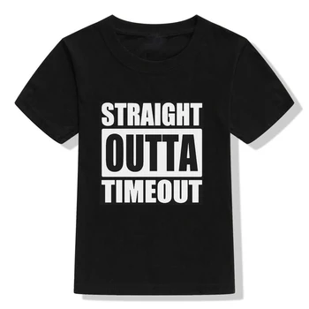 Детская футболка Straight Outta Timeout Летняя Модная Детская Футболка С Коротким Рукавом Топы Straight Outta Timeout Детская Ткань