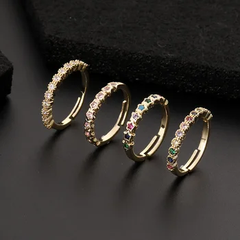 Европейский модный ретро-хип-хоп Персонализированный дизайн, Регулируемое кольцо с цирконием цвета медной звезды, Женское ювелирное кольцо 2023