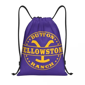 Изготовленный На Заказ Рюкзак Для Хранения Спортивного Зала Yellowstone Dutton Ranch Drawstring Bag Men Women Облегченный