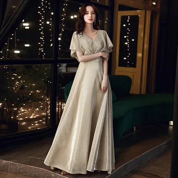 Изысканное Вечернее Платье Для Вечеринки, Сексуальное Плиссированное Платье Qipao Celebrity Banquet Cheongsam С Тонким Рукавом 