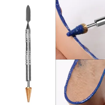 Инструмент для нанесения масляной краски на кожаную кромку с двумя латунными головками двойного назначения, ручка-валик для нанесения краски