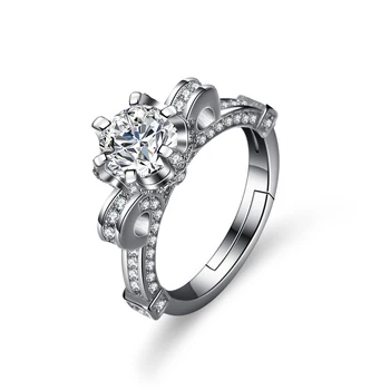 Классическое кольцо с бабочкой из муассанита с шестью когтями, 1 карат, бант, Бриллиантовый тест пройден Solitaire S925 Стерлингового серебра для женщины