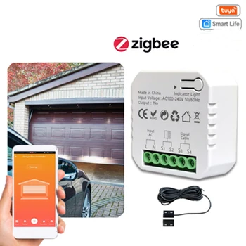 Контроллер открывания гаражных ворот Tu ya Zig Bee, мобильное приложение для удаленного управления, совместимое с Alexa Google Home для голосового управления