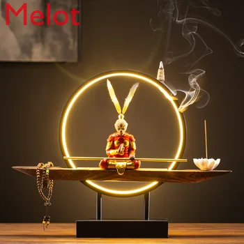 Креативное украшение для чая в виде ночника Чайный столик Чайная комната король обезьян Торжествует над Буддой Кольцо с лампой Ароматерапия