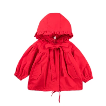 Куртка-пальто для девочек, однотонные пальто для девочек, детское пальто в повседневном стиле, весенне-осенняя детская одежда