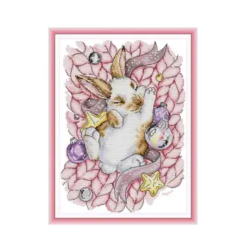 Ленивый кролик набор для вышивания крестиком 14ct 11ct количество принтов холст ручная вышивка крестиком вышивка DIY ручной работы рукоделие