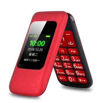 Мобильный телефон с функцией WCDMA 3G Flip Senior с двойным дисплеем и двумя Sim-картами, большая клавиша SOS, крупный шрифт, телефон с сильной вибрацией для пожилых людей