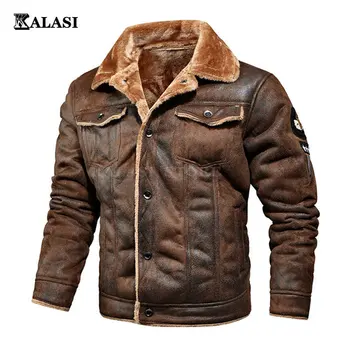 Мужская осенне-зимняя новая толстая кожаная куртка оверсайз плюс бархат, молодежная модная куртка из искусственной кожи, пальто, мотоциклетная куртка