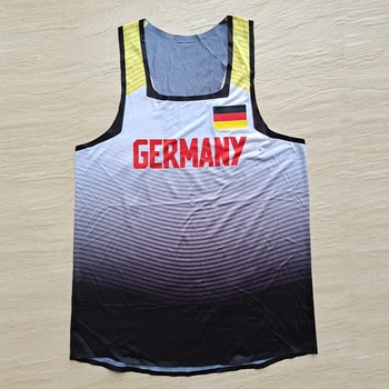 Мужская спортивная жилетка для быстрого марафона сборной Германии, бесшовная, быстросохнущая, настраиваемая