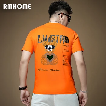 Мужская футболка Уличная Одежда Bear Дизайнерские Вечерние Топы Homme 2023, Летние Новые Высококачественные Футболки Для Молодых Мужчин, Мужская Одежда Плюс Размер 7XL