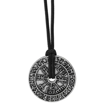 Мужское ожерелье с рунами викингов, скандинавские украшения для мужчин, ожерелье Vegvisir с подарочным пакетом valknut