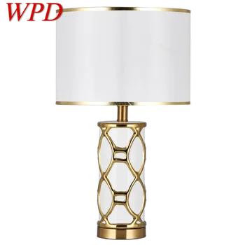 Настольные лампы WPD White из роскошной современной ткани, декоративные для дома, прикроватной тумбочки, спальни.