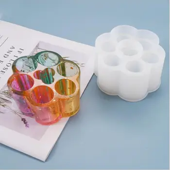 Новая Прозрачная Силиконовая Форма Сушеный Цветок Смолы Декоративное ремесло DIY коробка для хранения губной помады Плесень эпоксидная смола формы для ювелирных изделий