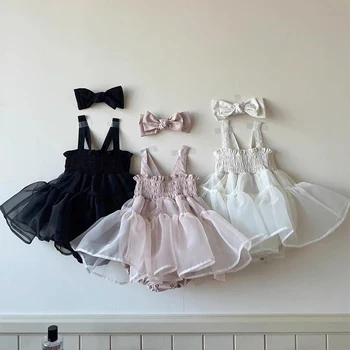 Новая летняя детская одежда, боди, платье принцессы для маленьких девочек, детское платье с открытой спиной, платье-пачка для маленьких девочек, одежда для маленьких девочек