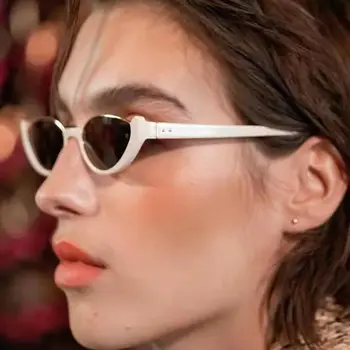 Новые Маленькие Солнцезащитные очки для велоспорта с кошачьим глазом, Модные Винтажные очки с полукадровой оправой UV400 Оттенков, Модный бренд, Дизайнерские Женские Солнцезащитные очки