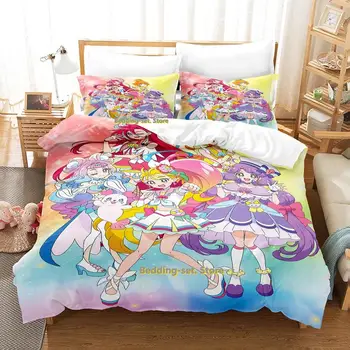Новый Комплект Постельных Принадлежностей Pretty Cure Single Twin Full Queen King Size Bed Set Для Взрослых И Детей В Спальне Наборы Пододеяльников Аниме parure de lit Bed