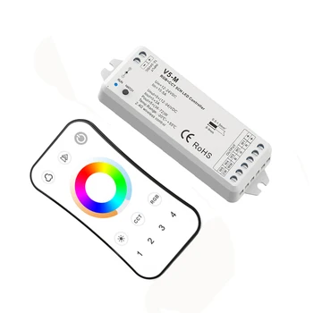 Новый Светодиодный Контроллер полосы RGBCCT 2.4G RF Remote Wireless 4A 5-Канальный Выход DC12V-24V 4 Зоны RGB CCT String Ribbon Control Use
