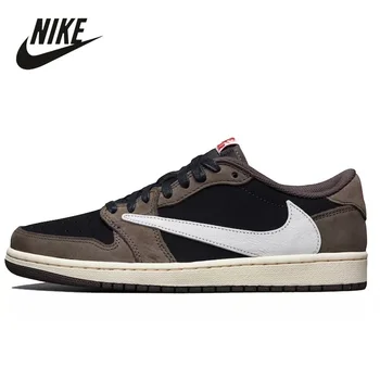 Оригинальные мужские кроссовки Nike Air Jordan 1 Low OG TS SP, спортивные мужские кроссовки для бега на открытом воздухе, перевернутый логотип