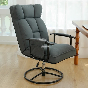 Офисные стулья в скандинавском стиле со спинкой, Домашний компьютерный стул, Офисная мебель для ленивого отдыха, Вращающийся стул для общежития, игровой стул с откидной спинкой