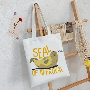 Печать одобрения хозяйственная сумка джутовая сумка shopper bolsas de tela сумка экосумка многоразового использования sacola складная ткань sac