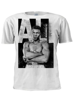 Повседневная футболка премиум-класса с портретным принтом короля бокса Али боксера. Модная хлопковая мужская футболка с круглым вырезом и коротким рукавом, новая S-3XL
