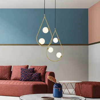 Подвесной светильник с нордическим жемчугом, ретро минималистичный дизайн подвесного светильника irongold для освещения кафе, кухни, столовой, стеклянный шар-лампа