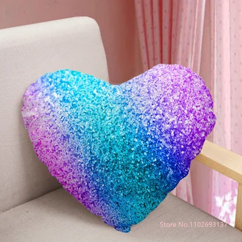 Популярные цветные наволочки с блестящим рисунком, автокресло для дивана, форма сердца, украшение для офиса и дома, подарок из полиэстеровой ткани