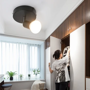 Регулируемые светодиодные потолочные светильники для гостиной, спальни, украшения кухни, Потолочная лампа с поворотным дизайном на 1 головку