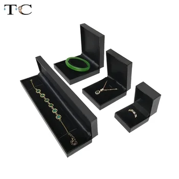 Роскошная Кожаная Подарочная коробка для ювелирных изделий, Свадебное Обручальное кольцо, коробка для ожерелья, серьги, браслет, витрина, упаковочный футляр