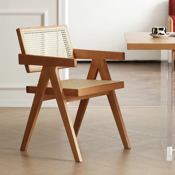 Роскошный обеденный стул из массива дерева в скандинавском стиле, Кожаный обеденный стул из Виндзорского рога, Современная салонная кухня, Мебель Sillas в Чандигархе на заказ