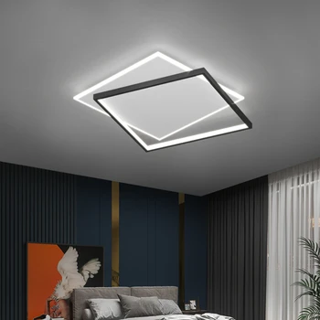 Светильник для спальни, светодиодный потолочный светильник, минималистичный креативный квадратный светильник для комнаты, домашняя лампа в скандинавской атмосфере в гостиной